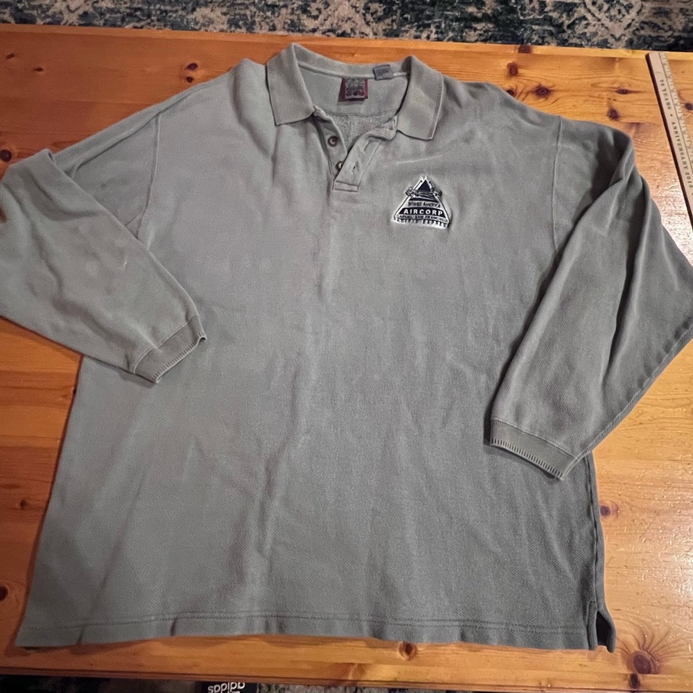 Seattle Cotton Works Aircorp Pacific Express Polo Shirt XL Green  100% Cotton
